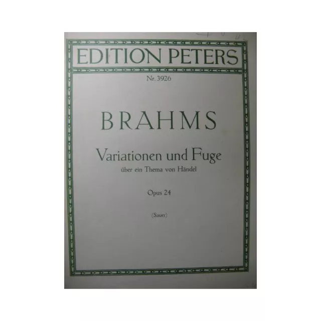 BRAHMS Johannes Variationen und Fuge Piano