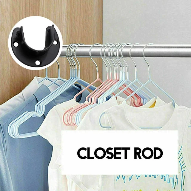 de ducha Rail de ropa Riel de armario Soporte final Barra colgante Soporte