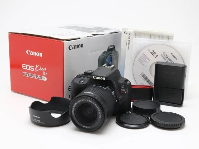 極上美品★Canon キヤノン EOS Kiss X7★18-55 IS STM★付属品多数★元箱有り★動作絶好調！初心者入門にも！ 送料込一眼レフ極上美品 CANON EOS Kiss X7 白 レンズキット 一眼レフ