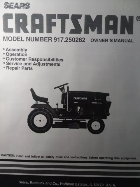 SEARS CRAFTSMAN GT6000 Garden Tractor 20.0hp 50