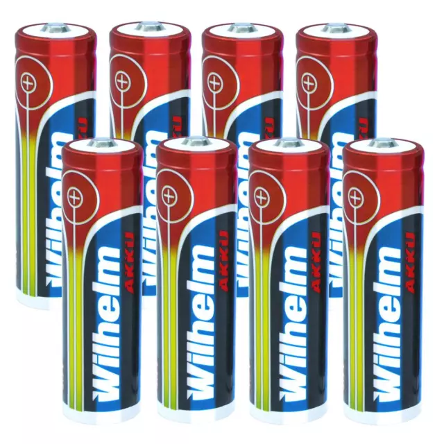 8 x Lithium Ionen Akku Wilhelm 3,7 V 800 mAh Typ 14500 Li Ion AA