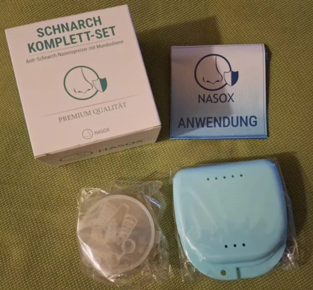 Nasox Anti-Schnarchen Komplett-Set Nasenspreizer & Mundschiene neu & unbenutzt