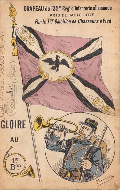 Militaire - n°88978 - Fercham - Drapeau du 132è Régiment d'Infanterie allema