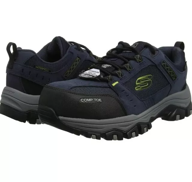Skechers Composite Toe Work Shoe With Memory Foam Men's Size 8 Blue NEW WITH BOX