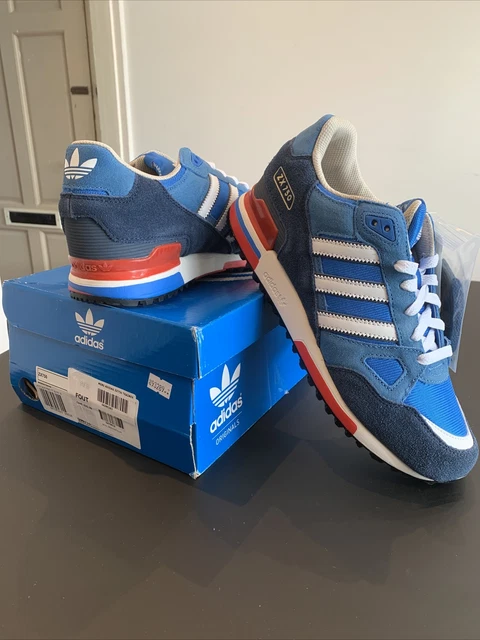 ADIDAS ORIGINALS ZX 750 Trainers Blue And Red Size UK8 BRAND NEW