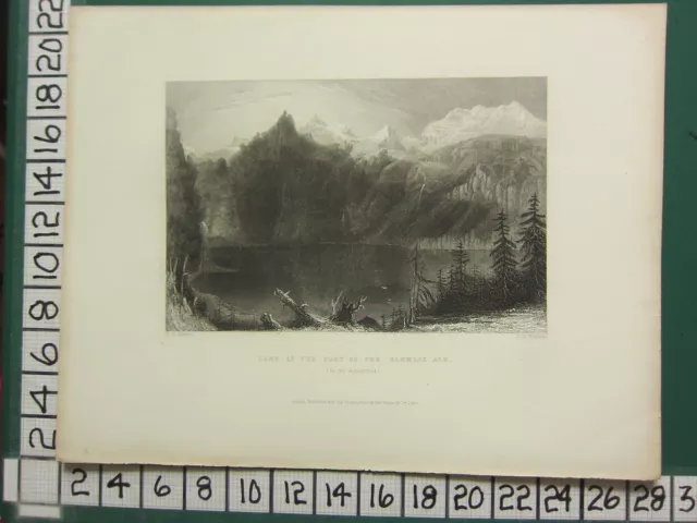 C1837 Antik Aufdruck ~ See Bei The Fuß Der Blumlis Alp Ascenthal Bartlett