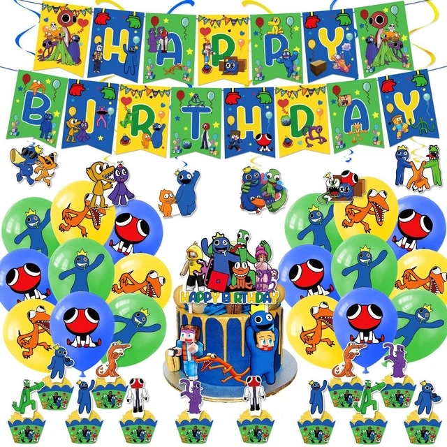Rainbow Friends Kids Birthday Party Decoration Set - Banner, Napkins, Cups, Flags-1332759
