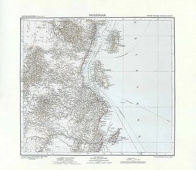 Deutsch Ostafrika - Daressalam Tansania Sansibar Zanzibar Kolonialatlas 18