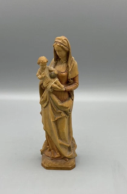 VINTAGE ANRI ITALIAN Wood Carving, Virgin Mary Our Lady Madonna & Baby ...