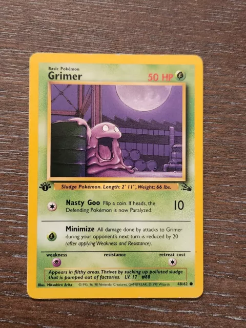 1st Edition Grimer 48/62 Fossil Non Holo Common WoTC Pokémon 1999 MP