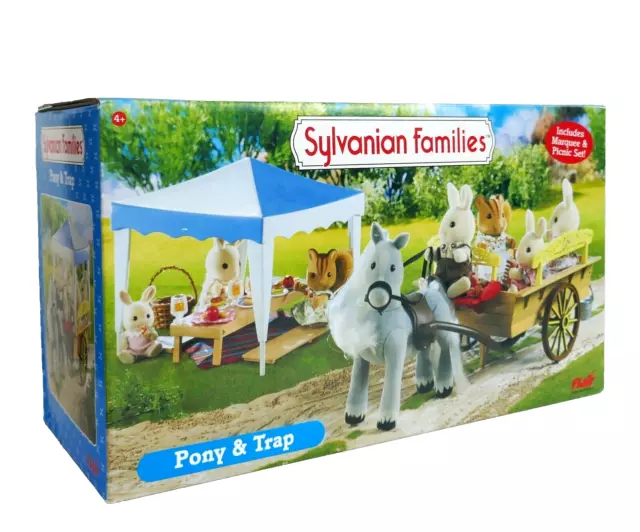 Flair Sylvanian Families Pony & Trap With Marquee Picnic Set & Mouse Figures