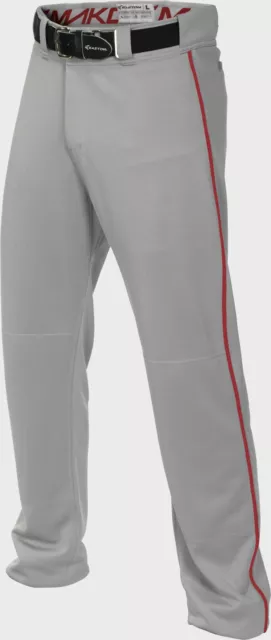 NWT Easton MAKO 2 Youth Piped Baseball Pants Grey Red Size Large