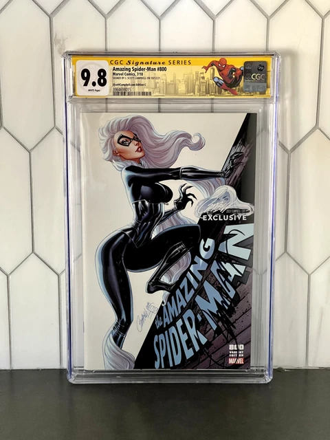 Amazing Spider-Man 800 Cover C Black Cat CGC SS 9.8 Signed by J Scott Campbell
