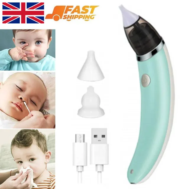 Electric Baby Silicone Nasal Aspirator Vacuum Sucker Nose Snot Mucus Cleaner UK