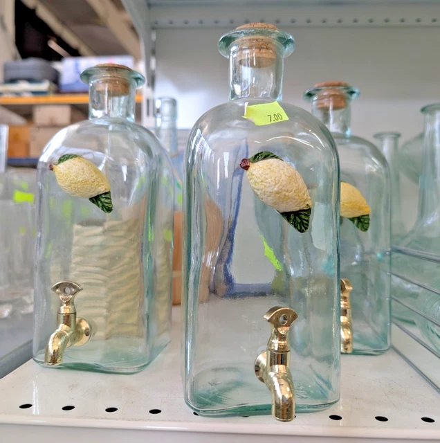 Set 3 Bottiglie Vetro Vintage Da 1 Litro Con Tappo A Leva - Per Olio, Vino, Acqua - Foto 7