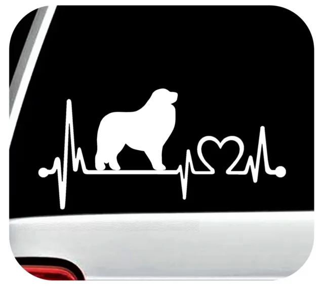 Great Pyrenees Decal for Car Window Heartbeat Lifeline Sticker  | BG 920