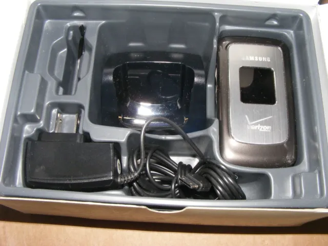 Teléfono celular abatible Samsung Knack gris y plateado Verizon NUEVO caja abierta
