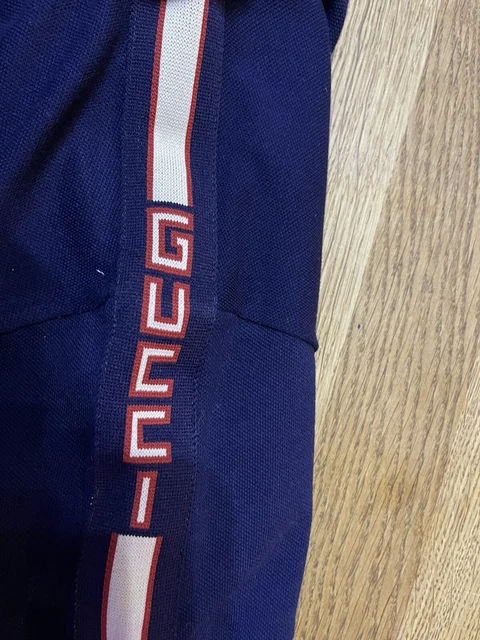 gucci boys polo shirt top Navy Blue logo genuine age 12 designer