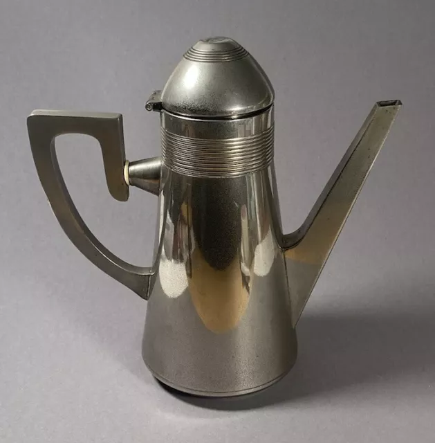 Hugo Tausig Leipzig Art Deco Coffee - Pot Metal Chrome Plated