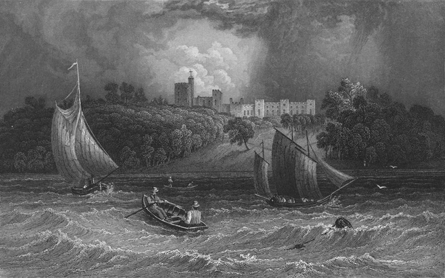 IOW. Norris Castle Lord George Seymour-Bartlett c1840 old antique print