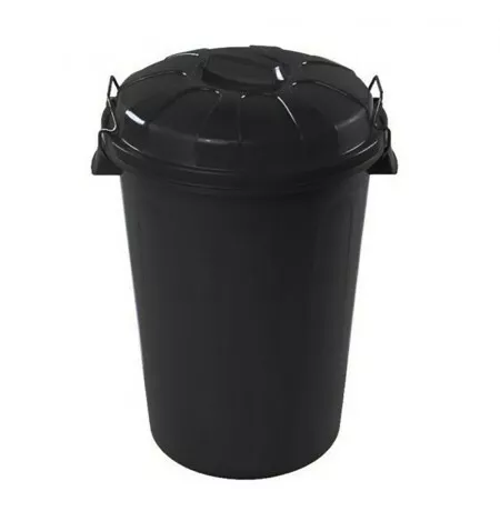 Cubo de basura con tapa 21 litros basurero negro asas de presión