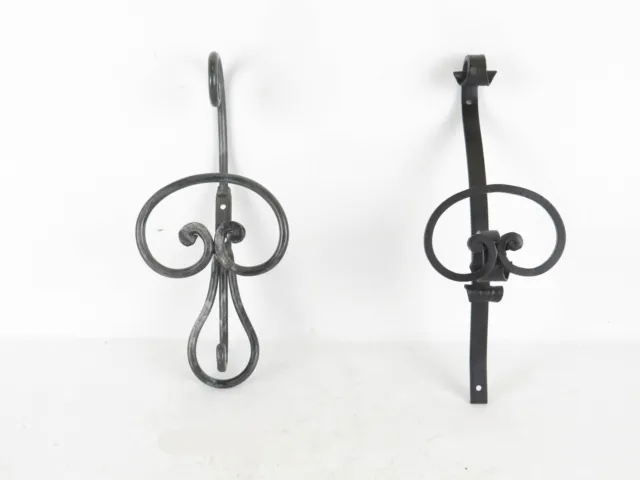 Two Coat Hangers Singles Wall Hanger Wall Vintage Wrought Iron CH16