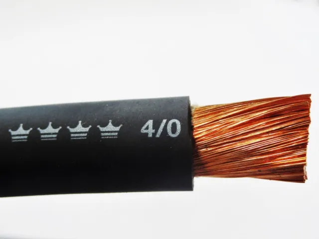 25' 4/0 Excelene Welding Cable Black Made In Usa  600V Up To 600 Amps