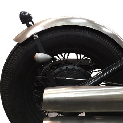 Kurzer ribbed Stahl Motorrad Front Fender mit gebördelter Kante 115 mm breit 
