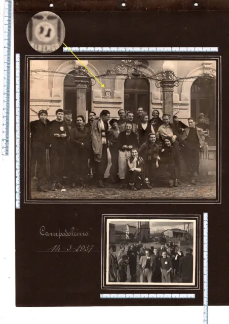 n° 2 foto del 1937 - CAMPODOLCINO - giovani della QUERCIA di Milano all'albergo