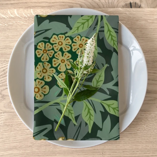 William Morris Napkins, soft broadcloth fabric 4-piece sets cocktail wedding