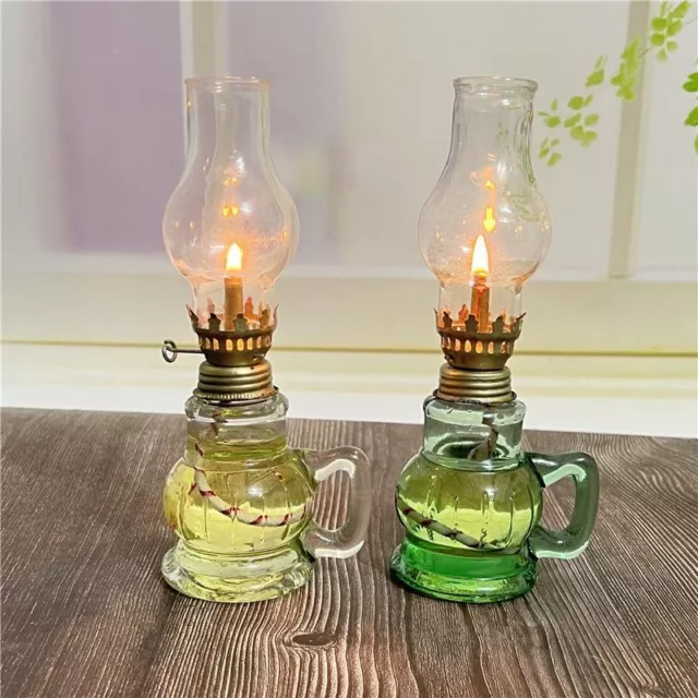 1pcs MINI Chamber Oil Lamp Vintage Glass HURRICANE Kerosene Lamp LANTERN CHIMNEY