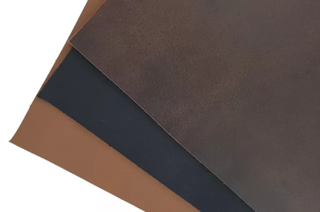 12''x24'' Genuine Leather Sheets for Crafts Full Grain Leather Tooling Leather (2mm) Thick Cowhide Leather Pieces Square, Dark Brown