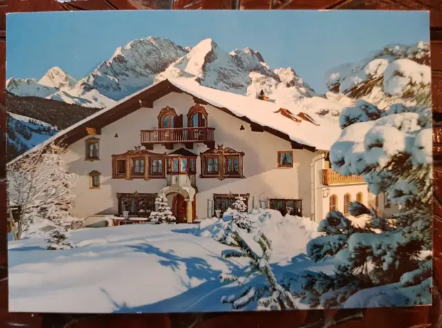 Postkarte aa13 gelaufen, Krün, Bay. Alpen, Ansichtskarte, Sammlung, AK