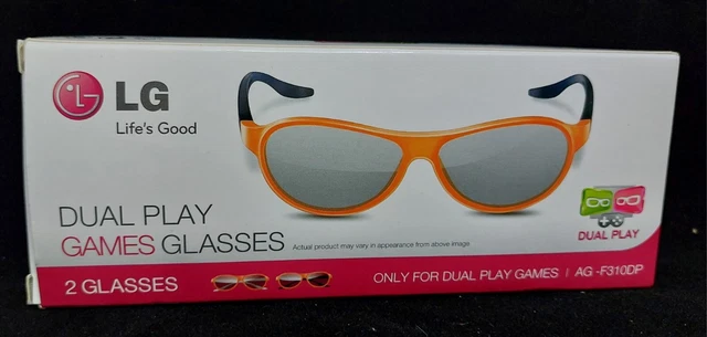 LG Dual Play Games Glasses AG-F310DD 2x Pairs, Instructions, Cloth Unused In Box
