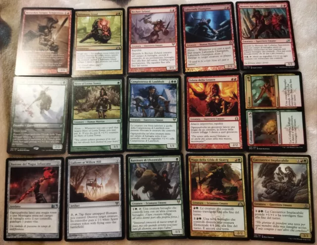 Lotto 30 Carte Per Mazzo Commander Edh Rg Umano / Gruul Humans Magic Mtg