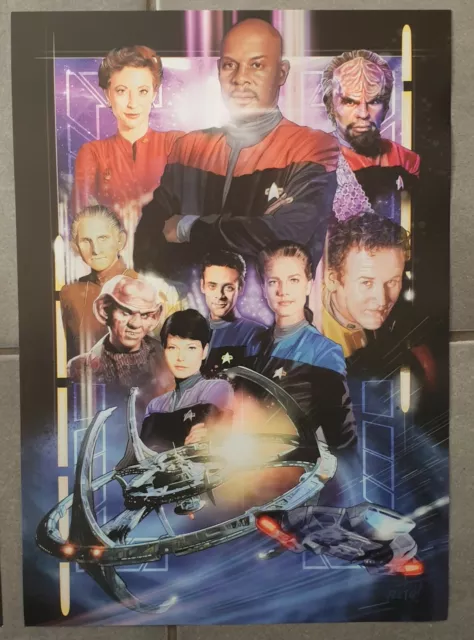 Star Trek deep space nine &defiant crew exclusive A3 Artprint by jason fletcher