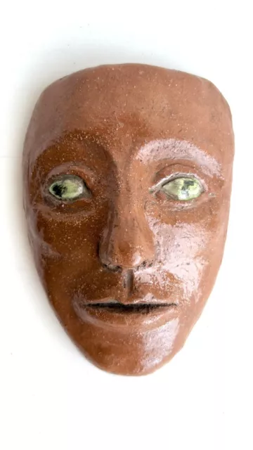 Antique heavy old Clay mask Handmade One Of A Kind