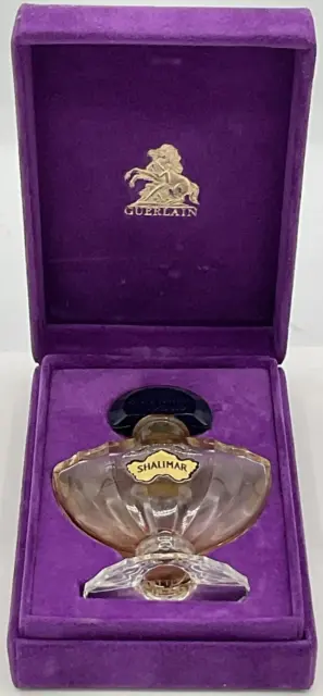 Vintage Guerlain Paris Shalimar EMPTY Perfume Bottle 1/2 Ounce Purple Box