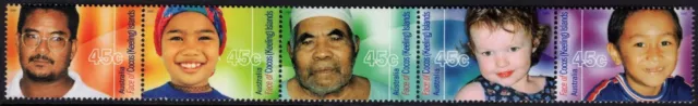 2000 Cocos (Keeling) Islands Faces Of Cocos Strip Of 5 Mint Never Hinged, Clean