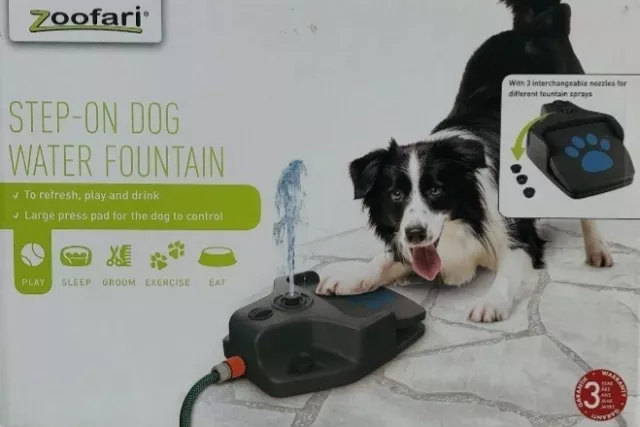 OUTDOOR DOG PAW Controlled Drink Toy Water Fountain Zoofari 3x