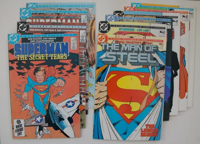 2 DC Superman 1980s mini series: Man of Steel and Secret Years Byrne - 10 comics