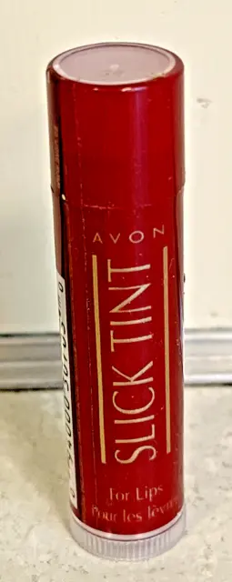 (1) Avon Slick Tint for Lips Glossy Wine Lip Balm Vintage Collectible Sealed