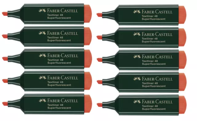 10 x Faber-Castell Textliner 48 Refill Textmarker 1 - 5 mm Marker, orange