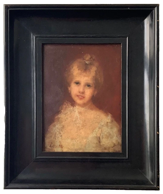 19TH CENTURY IMPRESSIONISM Portrait of a Young Lady French Oil Painting ...