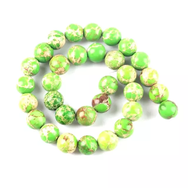 Lot de 24 perles de Jaspe impérial vert en pierre naturelle 8mm