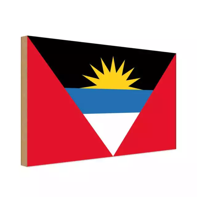 Holzschild 30x40 cm Antigua und Barbuda Flag Flaggen Fahnen & Wappen