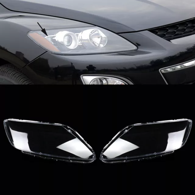 L&R Headlight Lense Clear Lens Cover Pair Fit For Mazda CX-7 2007-2012