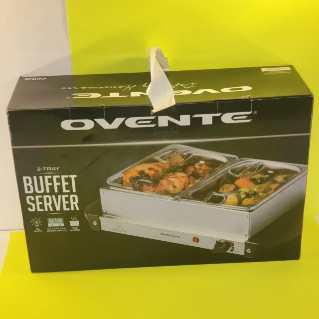 Ovente FW152S 2 Stainless Steel Chafing Dishes Electric Food Buffet Server & Warmer Silver