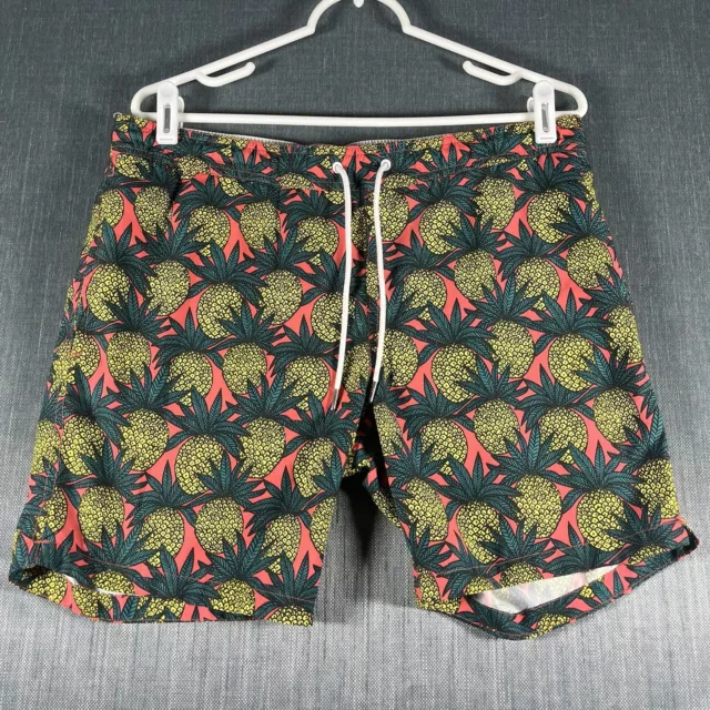 Bonobos Mens Board Shorts Red Pineapple Print Drawstring Size XS Polyester