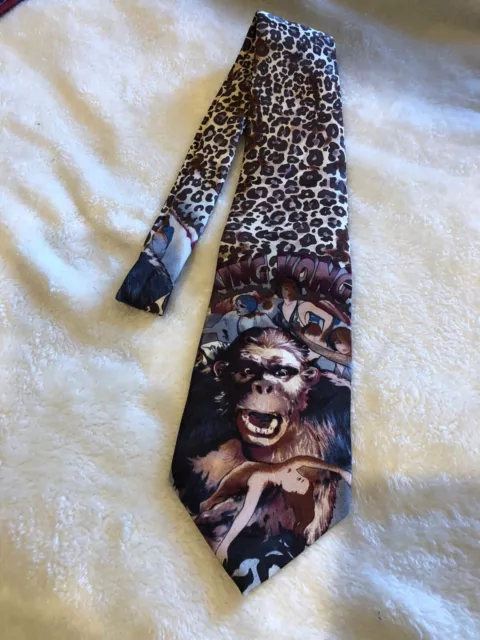 King Kong Vintage Leopard Silk Neck Tie UNWORN NEW WITH TAGS NWT